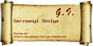 Gerzsenyi Ibolya névjegykártya